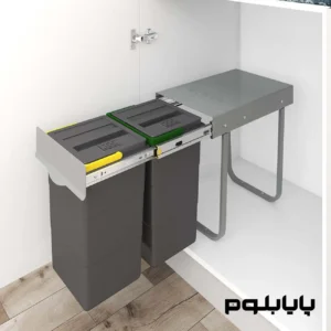 سطل زباله دو مخزنه پلاتین کد 3661