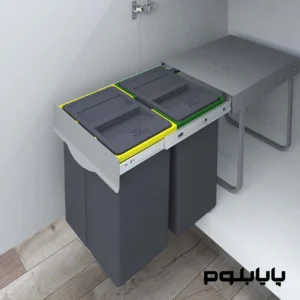 سطل زباله دو مخزنه پلاتین(طرح ایتالیا) کد 3633