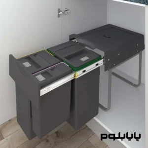 سطل زباله ریلی سه مخزن هایلوکس پلاتین کد 3654