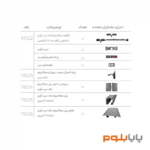 مکانیزم تک درب آویز کشویی آرام بند 80 کیلویی ملونی